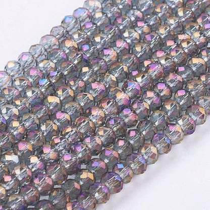 1110pcs Faceted Rondelle Glass Seed Beads 3x2mm Mini Crystal Loose Spacer Beads for DIY Friendship Bracelet Necklace Beading Craft Jewelry Making Ornament, Dark Violet - color: Dark Violet