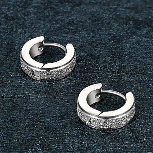 Aroncent Stainless Steel Hoop Earrings: 3-8 Pairs Men Small Hoop Huggie Hinged Earrings Set for Men Women 4mm Valentine Day Gifts - color: B-5PCS