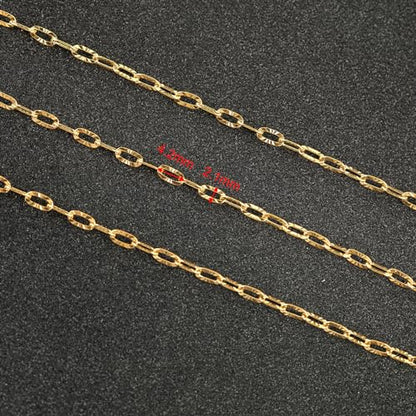 UMAOKANG 10 Meters Stainless Steel Chains for Jewelry Making Dainty Gold Plated Embossed Cable Chains Necklace for Women Jewelry Supplies - color: Gold Sunflower