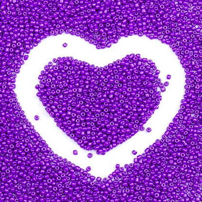 Legefo 4mm Glass Seed Beads Bulk, Purple 6/0 Small Mini Pony Seed Beads, Tiny Round Craft Bead for Bracelet Necklace Wrist Jewelry Making Beading Weaving DIY Crafts Supplies, 1000pcs - color: Purple