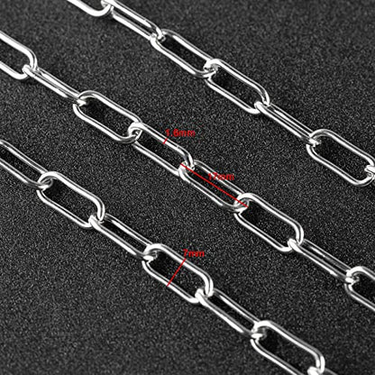 Silver Stainless Steel Chain Link 16.4 Feet Oval Paperclip Cable Necklace Chains Bulk with Lobster Clasps and Jump Rings for Men Women Jewelry Chain DIY Making - color: Steel Paperclip Chain_17x7mm