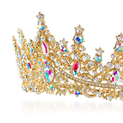 Tiaras and Crowns for Women Crystal Princess Tiaras Rhinestone Queen Crowns For Wedding Bridal Birthday Prom Pageant Party (Tiara 100) - color: Gold AB