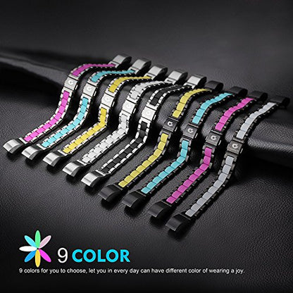 Compatible with Alta Bands Metal, Special Edition Replacement for Alta HR Stainless Steel Bands Adjustable Accessory Wristband Small Large for Alta Bracelet Women Men - color: A6-Black-Black