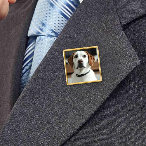 Custom Pins with Logo - Customized Buttons for men Women Customized pin - color: Square and Gold