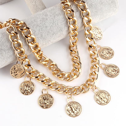 Pirate Waist Chain for Women Multilayer Metal Waist Chain Belt Adjustable Long Belt Body Belly Chain Boho Layered Coin Waist Chain Pirate Costume Women Men Jewellery - style: Style-C