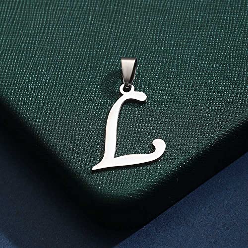 Stainless Steel Initial Letter Connector Charms Alphabet Pendant Diy Craft for Jewelry Making Necklaces Bracelets Keychain - color: Stainless Steel L