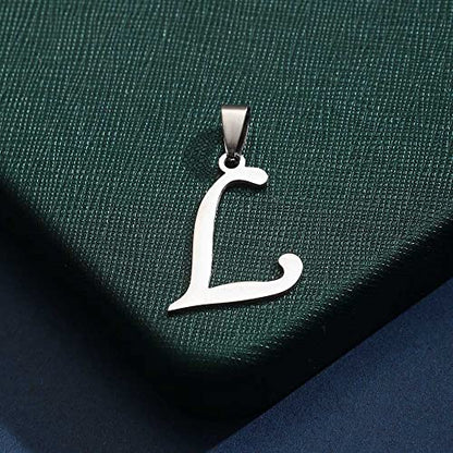 Stainless Steel Initial Letter Connector Charms Alphabet Pendant Diy Craft for Jewelry Making Necklaces Bracelets Keychain - color: Stainless Steel L