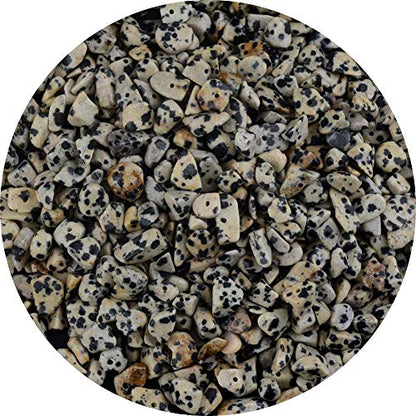 Natural Chip Stone Beads Dalmation Spot 5-8mm About 400 pieces Irregular Gemstones Healing Crystal Loose Rocks Bead Hole Drilled DIY for Bracelet Jewelry Making Crafting (5-8mm, Dalmation Spot Jasper) - color: Dalmation Spot Jasper