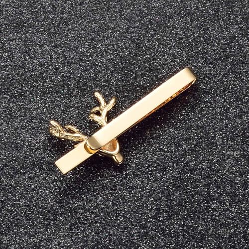 Christmas Tie Clips for Men 14k Gold Plated Silver Tie Pins with Cute Animal Deer/Lion/Dog/Cat Tie Bars Necktie Suit Tie Accessories Jewelry - style: Christmas Tie Clips