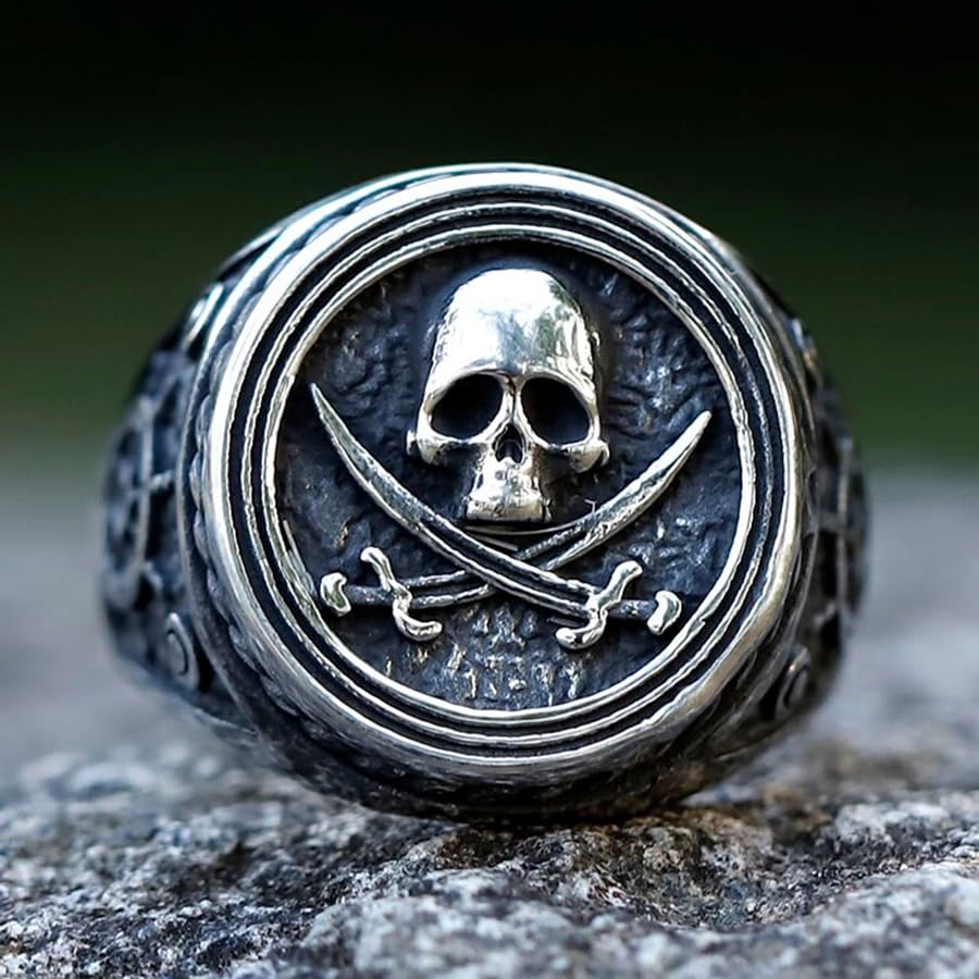 2023 Skull Ring Cool Evil Death Punk Rock Stainless Steel Rings Aly Style Jewelry - style: R1037