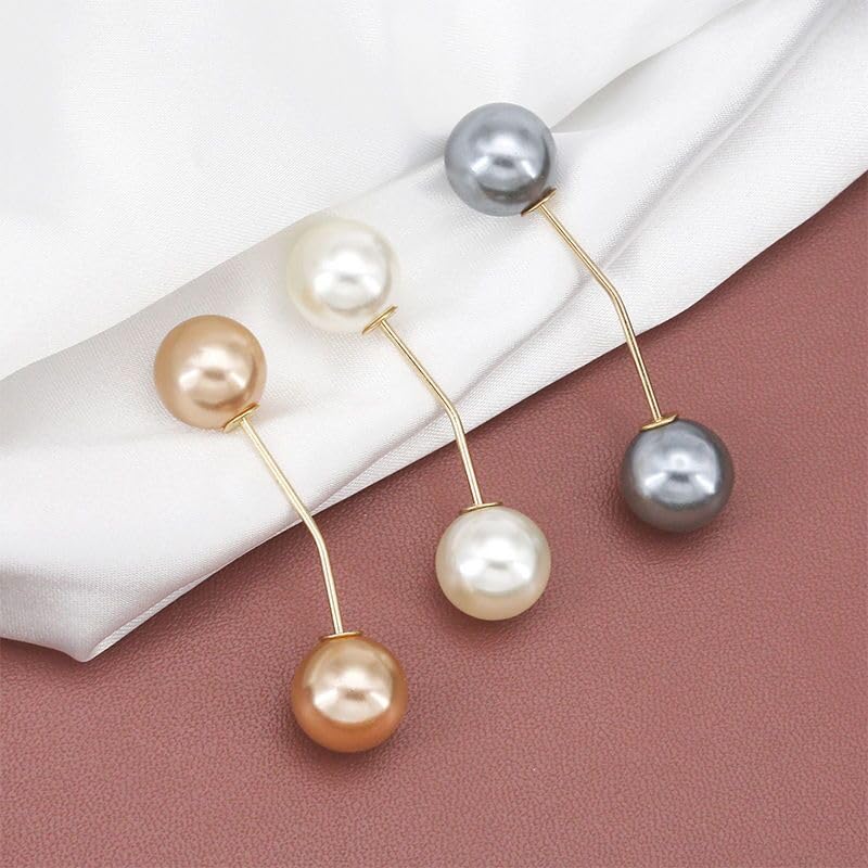 9 Pcs Pearl Brooch Pins, Jeans Button Pins,Safety Pins for Clothes Sweater Shawl Clips Pearl Brooches,Wedding Party for Women Girls - color: Bule