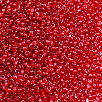 2000pcs Glass Seed Beads Bulk, 4mm 6/0 Mini Pony Spacer Small Individual Color Seed Beads for DIY Bracelet Necklaces Wrist Jewelry Making, Frosted Silver Bright Red - color: Frosted Silver Bright Red
