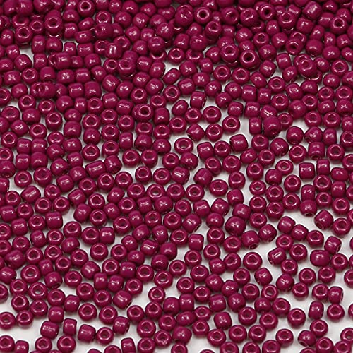 Bala&Fillic Magenta Color 3mm Seed Beads About 3600pcs/100Grams in Bag, 8/0 Glass Craft Beads for Making Bracelet and Necklace (Magenta) - color: Magenta