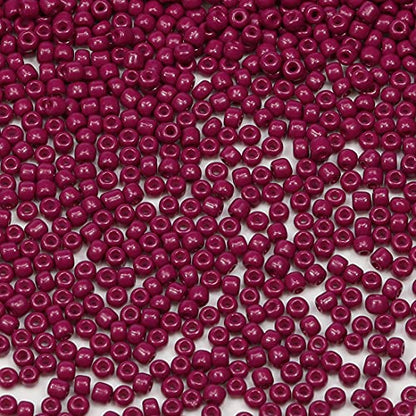 Bala&Fillic Magenta Color 3mm Seed Beads About 3600pcs/100Grams in Bag, 8/0 Glass Craft Beads for Making Bracelet and Necklace (Magenta) - color: Magenta