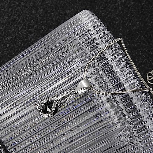 IFKM Silver Jewelry Sets for Women Rhinestone Crystal CZ Bridal Bridesmaid Accessories Necklace Earrings set for Wedding Prom Anniversary Birthday Gifts - color: Black