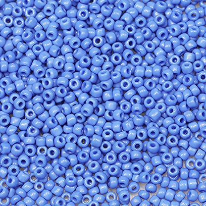Bala&Fillic Opaque Blue 3mm Seed Beads About 3600pcs/100Grams in Bag, 8/0 Glass Craft Beads for Making Bracelet and Necklace (Blue) - color: Blue