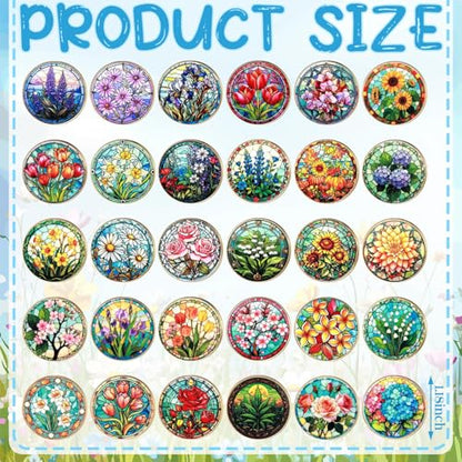 30/60 Pcs Cute Enamel Pins Bulk Plant Flower Animal Halloween Gothic Fall Pumpkin Cartoon Lapel Pin Brooches Jewelry Gift for Backpack Clothes Hats Accessories - style: Flower