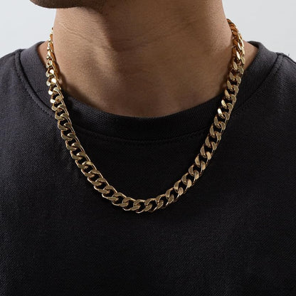 Chunky Cuban Link Curb Chain Necklace for Women Men Dainty Gold Silver Tone Choker Thick Trendy Statement Diamond Cut Punk Hip Hop Cuban Chain Jewelry Gifts Unisex Size 5mm/9mm/13mm/16mm - color: Curb Chain Necklace