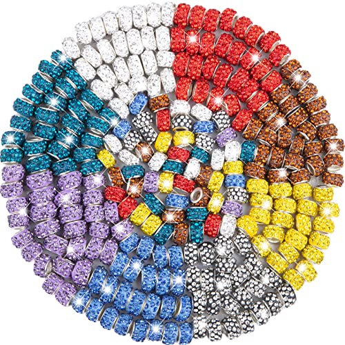 200 Piece European Large Hole Beads - Mixcolor Lampwork Rhinestone Craft Beads for DIY Charms Bracelet Jewelry Making - color: Mixcolor Set 2, size: 200pcs