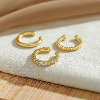 Ear Cuff for Women 14K Gold Plated Cuff Earrings Cubic Zirconia Hoop Huggie Ear Cuffs for Girls Gold Ear Cuffs Non Pierced Ear Clips Cartilage Earring Women Jewelry - color: 6Pcs Gold Set