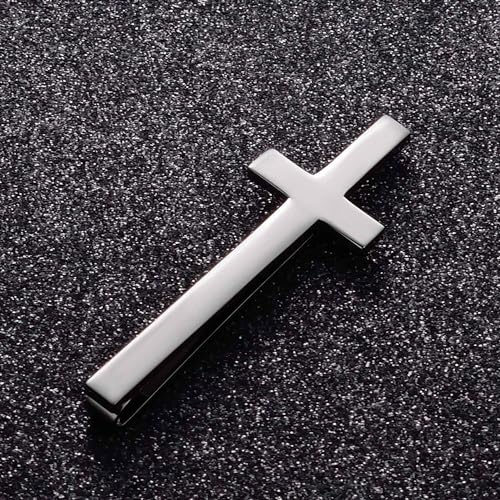 Unique Cross Tie Clips For Men Silver Black Gold Religious Christian Tie Clips For Men's Tie Accessories - style: Black Cross