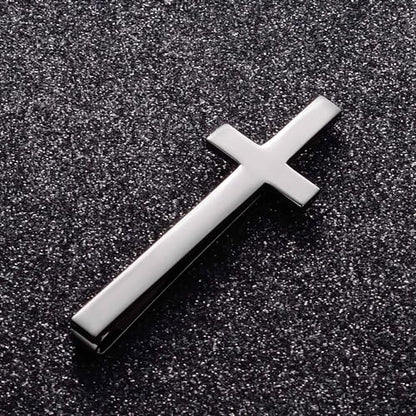 Unique Cross Tie Clips For Men Silver Black Gold Religious Christian Tie Clips For Men's Tie Accessories - style: Black Cross