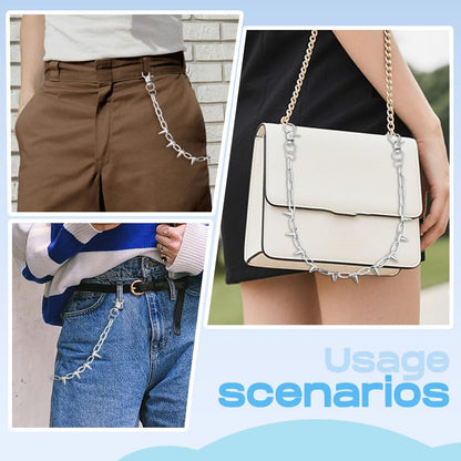 Goth Pants Chain Charms for Women Men Punk Layered Jean Chains Gothic Y2k Pocket Chain for Women Hip Hop Waist Chains - color: Rivet2