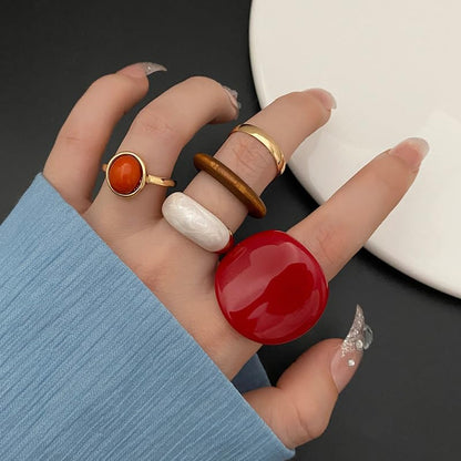 Chunky Stackable Rings Set For Women Open Adjustable Bold Thick Geometric Knuckle Rings Minimalist Statement Jewelry Gift - style: boho style