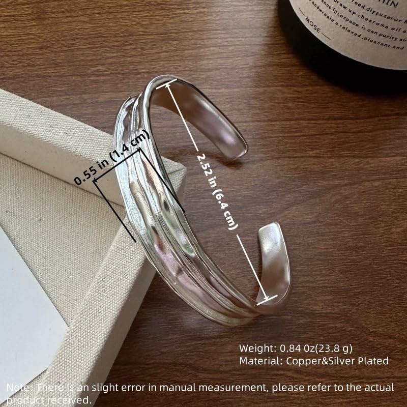 925 Sterling Silver Bangles For Women Handmade Silver Bangles Open Adjustable Bangle Bracelets For Women Silver Open Cuff Bracelets Stackable Wrap Bangles Festival Jewelry Gifts - color: Style 08