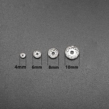 200PCS Rondelle Spacer Beads 8mm Silver Plated Czech White Crystal Rhinestone for Jewelry Making - color: 200Pcs Silver Plated/White, size: 8mm