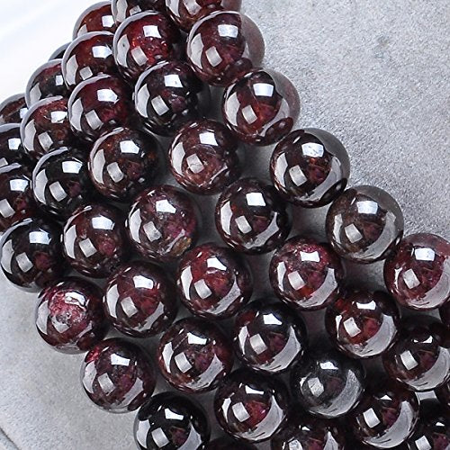 MASSIVE BEADS Natural Healing Power Gemstone Crystal Beads Unisex Adjustable Macrame Bracelets - color: Garnet, size: 6mm