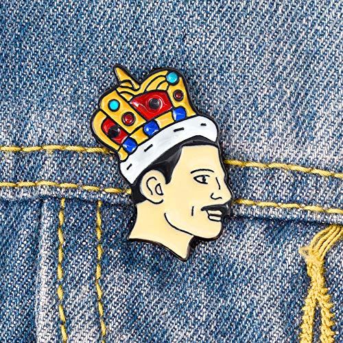 Premium Handmade Enamel Lapel Pin Brooch Badge - color: Freddie with Crown, size: 1 Pin