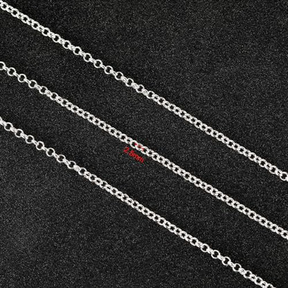 UMAOKANG 10 Meters Silver Chain for Jewelry Making Silver Plated Solid Brass Chains Bulk for Women Necklace Bracelet DIY Jewelry Supplies - color: Silver Rolo