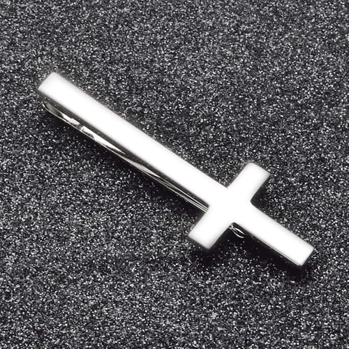 Unique Cross Tie Clips For Men Silver Black Gold Religious Christian Tie Clips For Men's Tie Accessories - style: Silver Cross