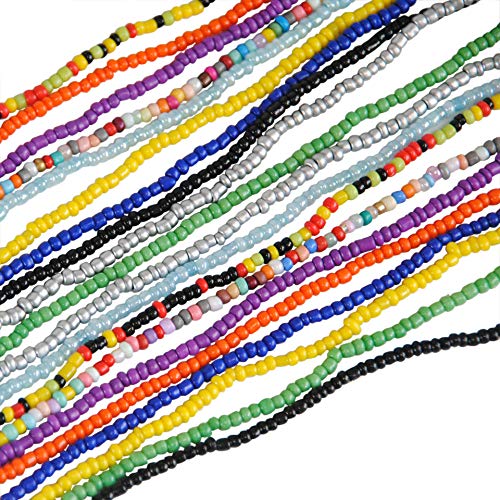 African Waist Beads for Women Belly Beaded Waist Chain | Beach Waist Chain Jewelry 10PCS Layered Bead Belly Chain Elastic Rave Body Accessories