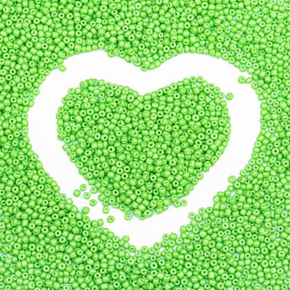 Legefo 4mm Glass Seed Beads Bulk, Bright Green 6/0 Small Mini Pony Seed Beads, Tiny Round Craft Bead for Bracelet Necklace Wrist Jewelry Making Beading Weaving DIY Crafts Supplies, 1000pcs - color: Bright Green