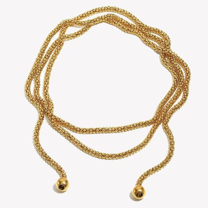 Green Beaded Lariat Necklace with Baroque Pearl Drops – Adjustable Wrap Y Style Jewelry, Beach and Bohemian Outfit Accessory for Women - color: Gold Ball Drop