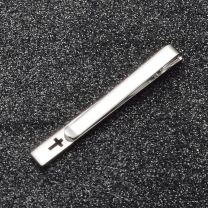 Unique Cross Tie Clips For Men Silver Black Gold Religious Christian Tie Clips For Men's Tie Accessories - style: cross tie clip silver