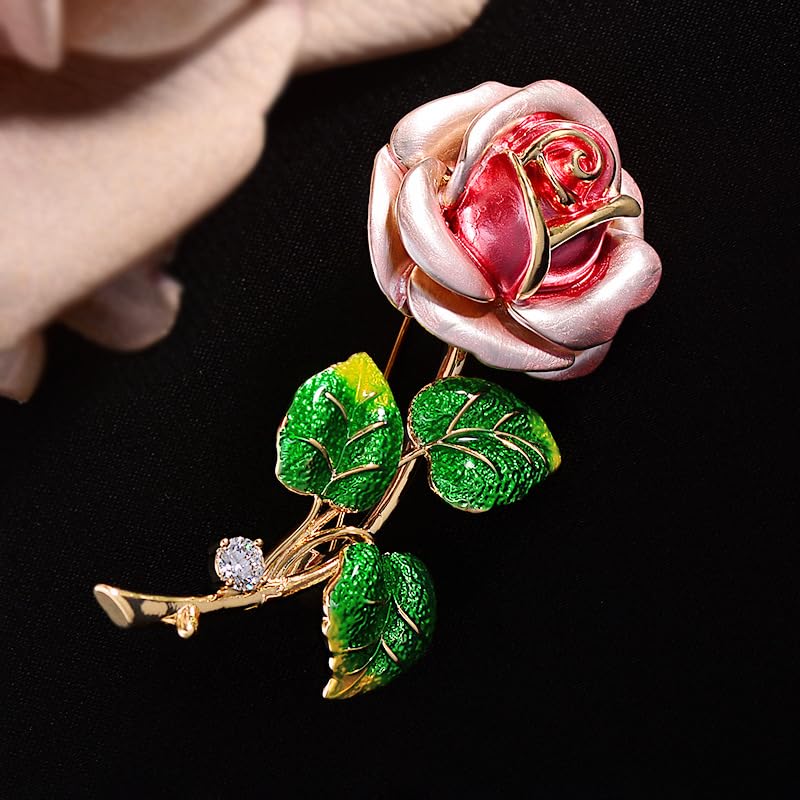 Flower Brooch for Women Rhinestone Pearl Zirconia Flower Lapel Pin Birthday Holiday Gift for Mother Wife Girlfriend - color: 04