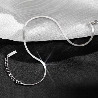 Minimalist Snake Chain Anklet for Women Dainty Flat Herringbone Ankle Bracelet Minimal Foot Jewelry for Everyday Wear