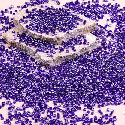 2mm Glass Seed Beads Bulk, Metallic Blue 12/0 Tiny Round Seed Bead, Small Mini Pony Craft Beads for Bracelet Necklace Wrist Jewelry Making Beading Weaving DIY Crafts Supplies - color: Metallic Blue
