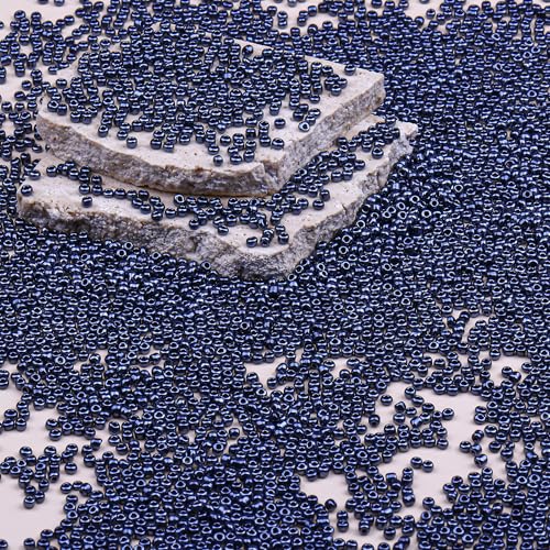 2mm Glass Seed Beads Bulk, Gunmetal Black 12/0 Tiny Round Seed Bead, Small Mini Pony Craft Beads for Bracelet Necklace Wrist Jewelry Making Beading Weaving DIY Crafts Supplies - color: Gunmetal Black