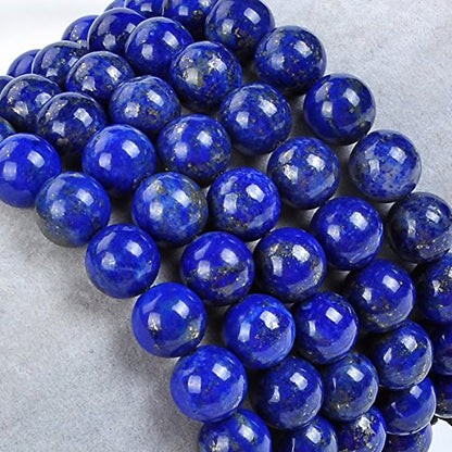 MASSIVE BEADS Natural Healing Power Gemstone Crystal Beads Unisex Adjustable Macrame Bracelets - color: Lapis, size: 6mm