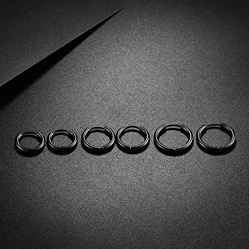 Surgical Stainless Steel Stud Earrings Hoop Earrings for Women Men 14K Gold Plated Hypoallergenic Cartilage Earrings Flat Back CZ Earrings Set Dainty Multiple Piercing Pack of 8 Pairs - color: Push back (Black)
