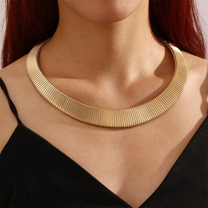 Collar Necklace for Woman Trendy Silver Choker Necklaces for Woman Statement Open Round Collar Choker Necklace - style: Style 1