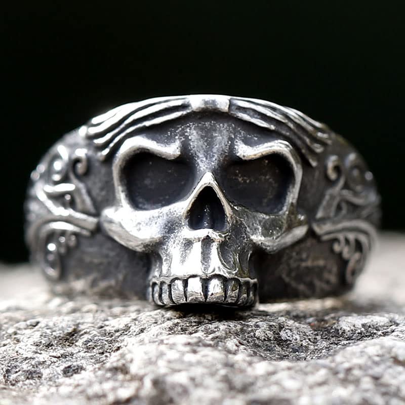 2023 Skull Ring Cool Evil Death Punk Rock Stainless Steel Rings Aly Style Jewelry - style: R1114