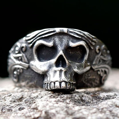 2023 Skull Ring Cool Evil Death Punk Rock Stainless Steel Rings Aly Style Jewelry - style: R1114
