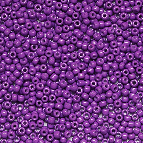 Bala&Fillic Dark Purple Color 3mm Seed Beads About 3600pcs/100Grams in Bag, 8/0 Glass Craft Beads for Making Bracelet and Necklace (Dark Purple) - color: Dark Purple