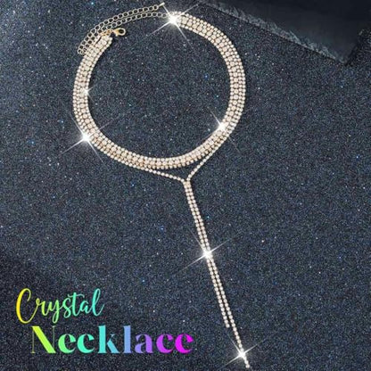 Unicra Black Rhinestone Necklace Diamond Choker Necklaces Formal Bridal Prom Fashion Costume Jewelry Necklace for Women - color: Gold