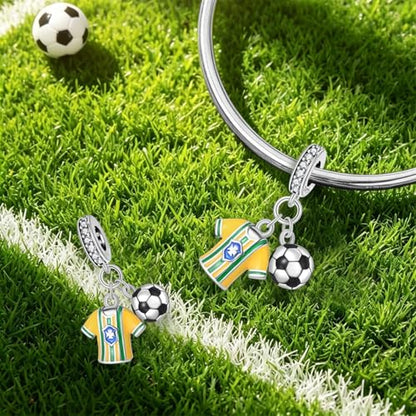 Pandach 925 Sterling Silver Charms Beads for Bracelets and Necklaces Butterfly and Headphones Pendants Clover Charms Jewelry Gift for Women - style: Soccer jerseys Charm